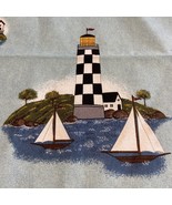 Coastal Scene Fabric Material Cranston Lighthouse Sailboat Warren Kimble... - £12.43 GBP