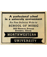1936 Northwestern University School Of Music Advertisement Education E17D - $19.99