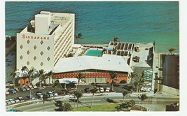 Vintage Postcard Signapore Hotel Miami Beach Florida 1960&#39;s Mid Century Unused - £7.74 GBP