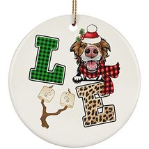 hdhshop24 Brown Border Collie Dog Love Christmas Ornament Gift Pine Tree Decor H - £15.88 GBP