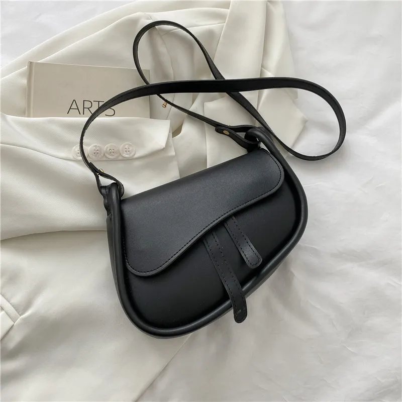 New Fashion Women Saddle Bag PU Leather High Quality Handbag Solid Color... - $22.30