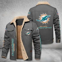 Cotton Jacket youth Fashion Mens Arctic Camo Dolphins  Salute Service Miami - $88.00