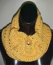 Hand Crochet Loop Infinity Circle Scarf/Neckwarmer #131 Yellow New - £7.44 GBP