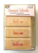 3 Rubber Stampede Stamps Stampin' Words Thrill Me Kiss Me Hold Me #3331 NIP - $5.94