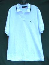 Nautica Polo Logo Golf Shirt Mens XL Cotton Short Sleeve Retro Diamond J... - $23.74