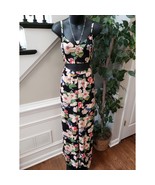 Kimchi Blue Jumpsuit Womens Size 4 Black Floral Rayon Cutout Wide Leg Ba... - $38.03 CAD