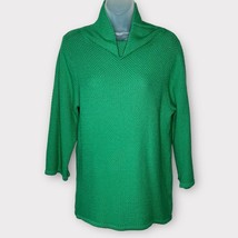 BODEN kelly green funnel neck textured sweater size 12 spring preppy cot... - $43.54