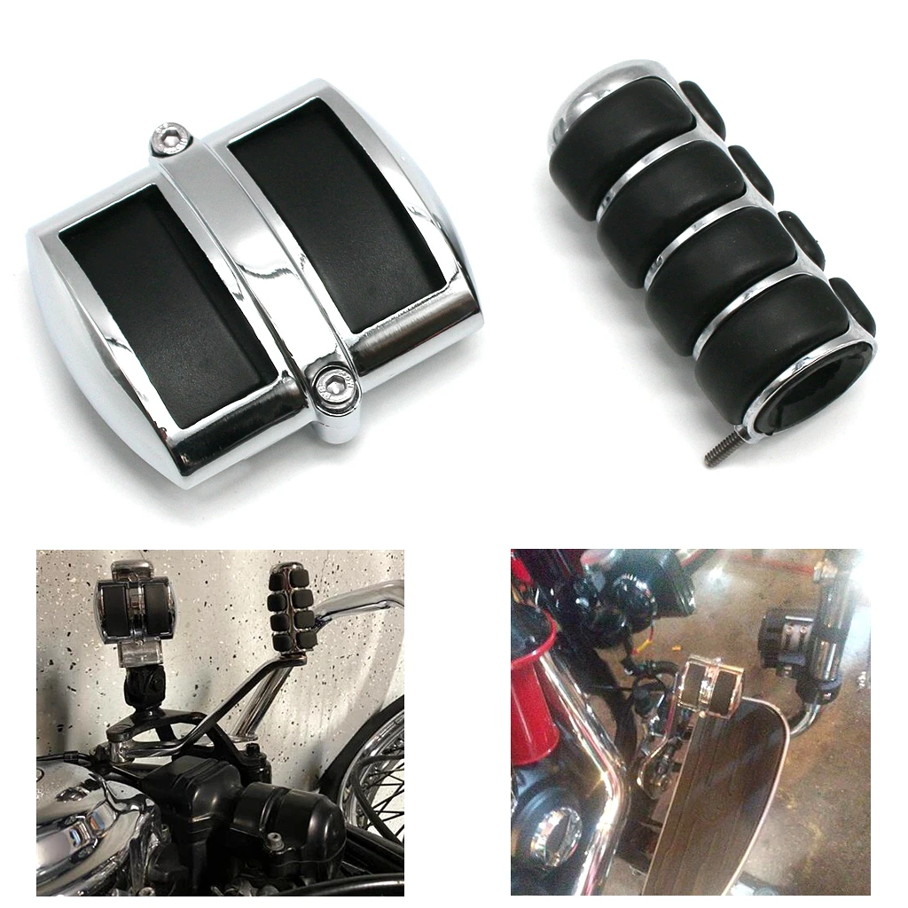 Motorcycle Chrome Gear Shift Pedal Cover Rear Brake Pad Cover Footpegs For - £15.68 GBP+