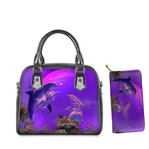 Twoheartsgir Little Mermaid Handbags Purse Set for Women Shoulder Bags Totes Cut - £61.61 GBP
