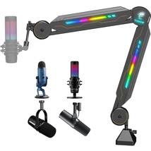 Rgb Boom Arm, Adjustable Mic Stand With Rgb Light For Hyperx Quadcast/Blue Yeti/ - £88.06 GBP