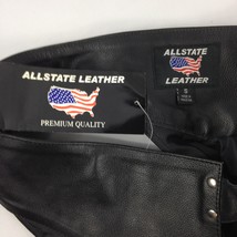 ALLSTATE Leather Black  Button/ Zip Motorcycle Riding Chaps Size Small - £67.90 GBP