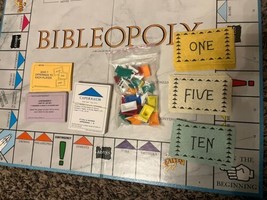 BIBLEOPOLY Monopoly 1991 Board Game Late For The Sky Religious Bible Faith  - $24.74