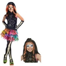 Girls Monster High Skelita Deluxe Dress &amp; Wig ONLY 2 Pc Halloween Costume- 4/6 - £16.70 GBP