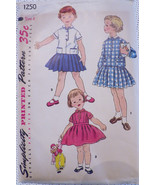Vintage 1950&#39;s Simplicity 50&#39;s Two Piece Dress Top and Skirt Pattern 125... - £10.32 GBP