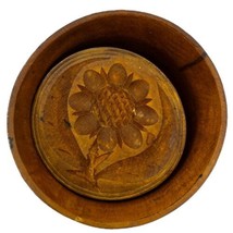 Antique Wooden Flower Daisy Butter Pat Mold Primitive Folk Art Cases Bro... - £37.20 GBP