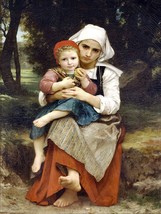 11007.Decor Poster.Room wall.Vintage Interior design.Bouguereau painting.Sister - £13.45 GBP+