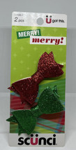 Scunci Christmas Hair Clips 2pcs (Red &amp; Green) 53588-P - $4.95