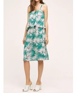 NWT $148 Anthropologie Fanned Palm Dress LARGE By HD In Paris Green Vaca... - $49.10 CAD