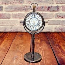 Beautiful Vintage Brass Desk &amp; Table Clock Collectible Office Decorative - $28.14