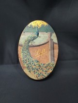 Rare Old 1920s 1930s LOFT Candy Co Oval Tin Lithograph Peacock Advertising  - £14.88 GBP