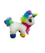 Dan Dee Unicorn Plush 7&quot; White Rainbow Sparkle Pink Bow Plush - £7.56 GBP