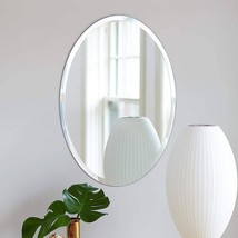 Oval Frameless 36-inch Beveled Bathroom Bedroom Living Room Vanity Wall Mirror - £194.98 GBP