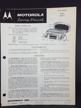 Motorola 1959 Buick Auto Radio Service Manual Model BKA9X - £5.47 GBP