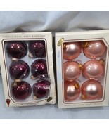 12 Vintage Christmas by Krebs Ornaments Boxed 6 Pink 6 Deep Purple Made ... - £14.68 GBP