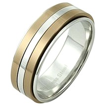 Classic Coffee Spinner Ring Stainless Steel Minimalist Copper Anti-Anxiety Band - £11.98 GBP