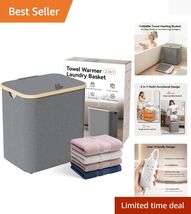 2-in-1 Towel Warmer &amp; Laundry Basket, 35L/46L Space-Saving Luxury Home E... - $117.76