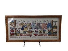 2003 Country Bloomers Callander Cross Stitch Complete Art Framed By Mjd - £124.00 GBP