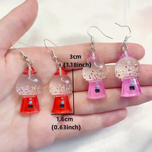 1 Pair Gumball Machine Earrings, Novelty Earrings, Fun Earrings Pink or Red - $5.95