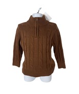 Shein Back To Basics Sweater Boys Size 4Y Brown Quarter Zip Pullover Acr... - £5.62 GBP