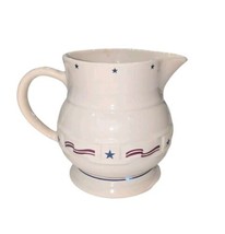 Longaberger Pottery All American Pitcher Patriotic Excellent Condition - £23.53 GBP