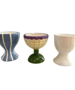 Lot of 3 Ceramic Egg Cups, Mixed Designs, Department 56 and Others - €9,70 EUR