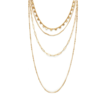 Four Layered Multi Chain Necklace Gold - £11.24 GBP