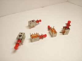 5X Pack Maintained 6 Pins 8 w/Legs Push Button Power Switch Red Reset KX... - £9.07 GBP