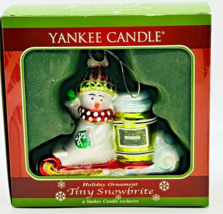 Tiny Snowbrite Yankee Candle Glass Keepsake Christmas Ornament Mistletoe - $12.19