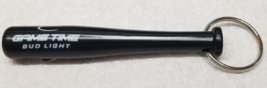 Baseball Bat Keychain Black Bud Light Bottle Opener Plastic 1990s Vintage - £9.07 GBP