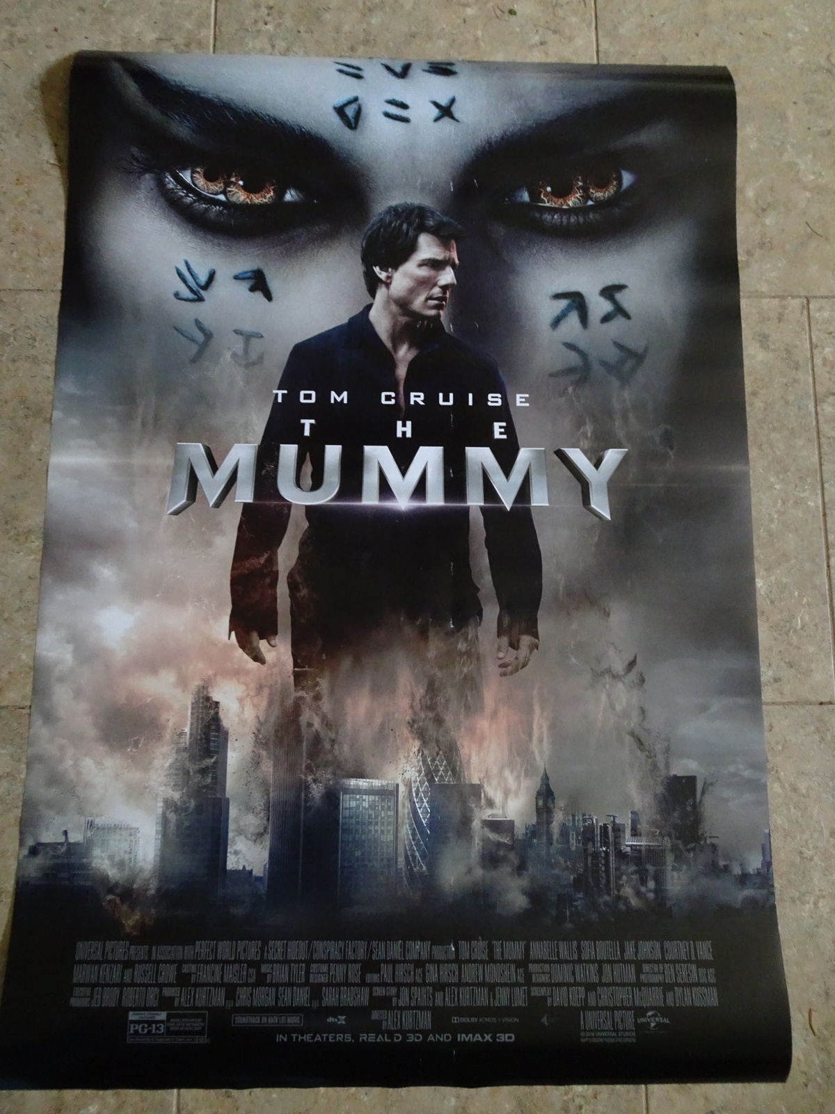 THE MUMMY - MOVIE POSTER 2017 - WITH TOM CRUISE (EYES) - $5.00