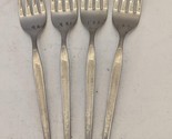 West Bend Stainless Shadow Weave Oneida Discontinued Set 5 Dinner Forks ... - $10.17