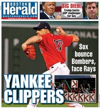 Boston Red Sox Beat New York Yankees Wild Card Game Boston Herald 10-5-21 - $21.32