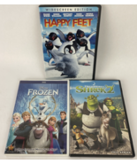 Lot of 3 x Disney DreamWorks DVD Video (s) - Shrek 2 - Happy Feet - Frozen - $287.75 MXN