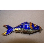 Vintage Cloisonne Enamel Fish Koi Articulated 2 3/4&quot; - £14.15 GBP