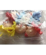 1987 clowns Wilton Cake Tops Derby clowns Pack of 6 - 3/4 inch tall   - $287.57 MXN