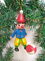 Kurt S Adler Clown w/ Ball Hand Painted Wood Christmas Tree Holiday Ornament 83 - $12.73