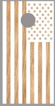 American Flag White Wood Background Corn Hole Decal Wrap - £15.97 GBP+