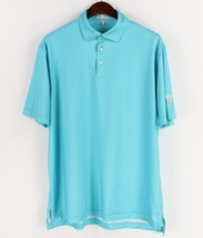 Peter Millar Summer Comfort Golf Polo Shirt Mens Large Blue Dots Performance - £20.71 GBP