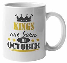 Make Your Mark Design Kings Born in October Coffee &amp; Tea Mug for Birthdays, Pres - £15.95 GBP