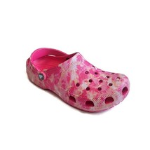 Crocs Classic Mens Sz 7 Womens Size 9 Slip On Pink Bleach Dye Clog Shoes Sandals - £32.97 GBP